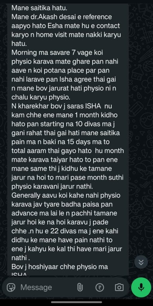 Dr. Isha Singh one of the best physiotherapists in Sanjan today